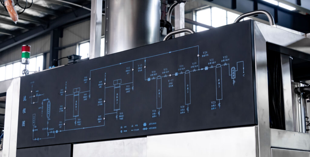 Process Flow Panel of Supercritical CO2 Extraction Equipment