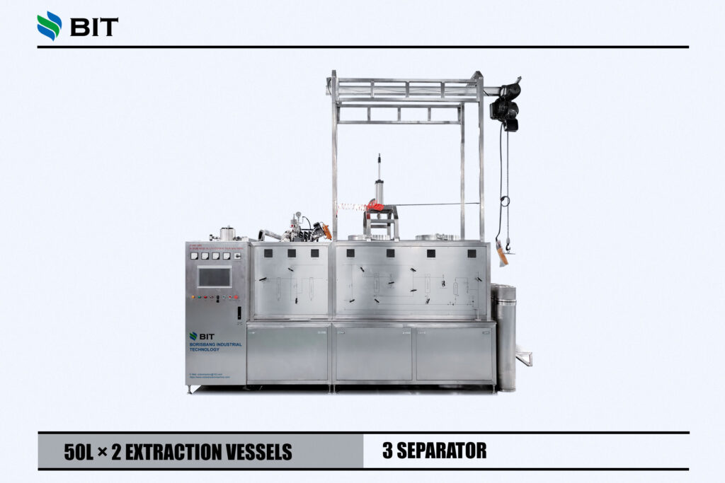 Dual 50L extraction vessel supercritical CO2 extractor full front view