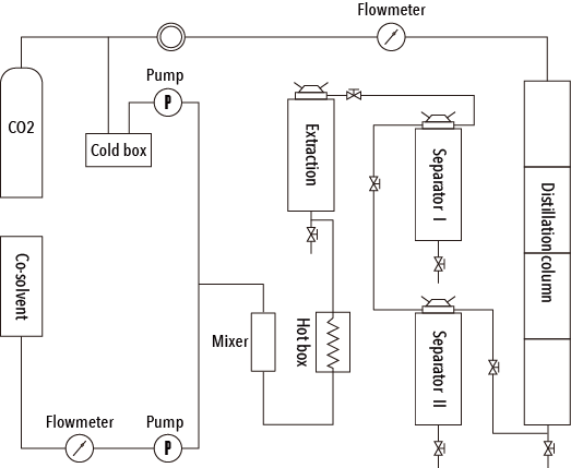 Supercritical CO2 Extraction Basic Process Flow Diagram