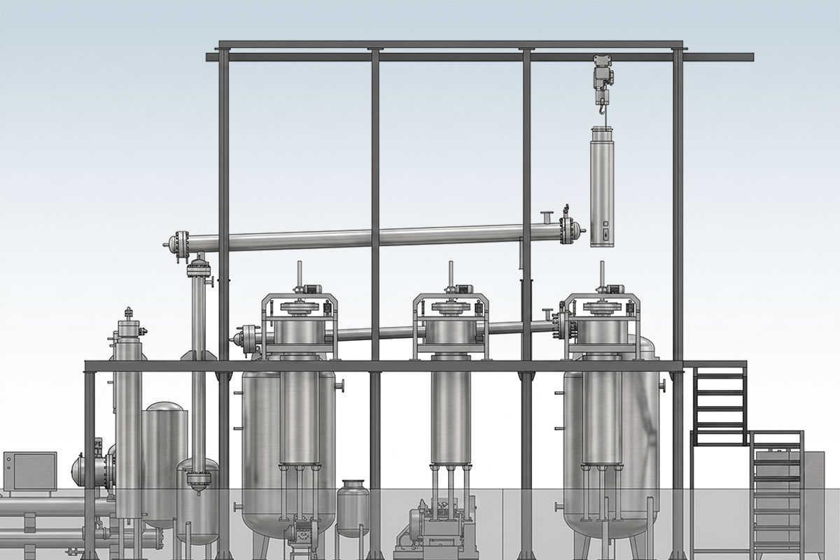 Frame-type supercritical CO2 extraction equipment structural diagram